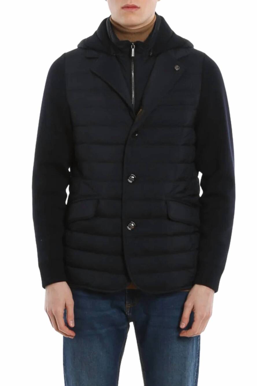 NEW MOORER spliced jacket in nero